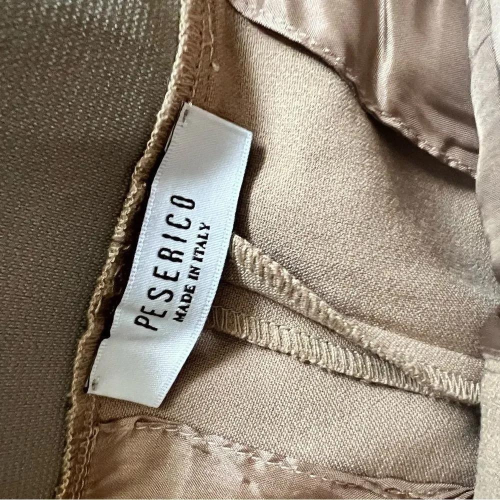 Peserico Slim Fit Trousers Style P04752 IT 42 US 6 Tan NEW